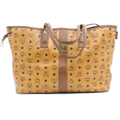 MCM LIZ REVERSIBLE SHOPPER TOTE BAG COGNAC VISETOS COATED CANVAS BROWN LEATHER - Image 1 of 4
