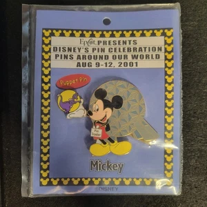 Disney Mickey Mouse Epcot Celebration Puppet Pin with Figment 2001 PP6287 - Picture 1 of 6