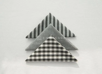 Dark gray Gingham Cotton Fabric Precuts Bundle Patchwork Quilting Scraps 8mm - Image 1 of 4