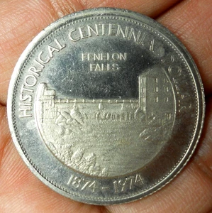 1974 Canada Ontario Fenelon Falls historical centennial dollar token coin - Picture 1 of 3