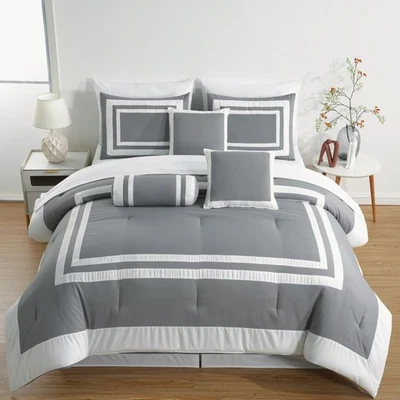 Chezmoi Collection 7-Piece Hotel style Comforter Set Full, Queen, King, Cal King - Image 1 of 4