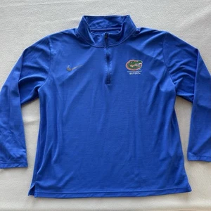 Nike Dri-FIT Men's Florida Gators Blue Long Sleeve 1/4 Zip Jersey Top Size XXL - Picture 1 of 12
