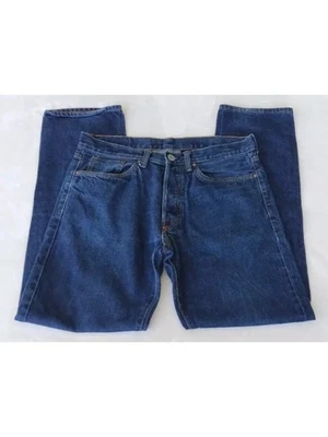 H & M Mens &denim Blue Flat Front, Straight Leg Classic Fit Jeans 32 - Image 1 of 3