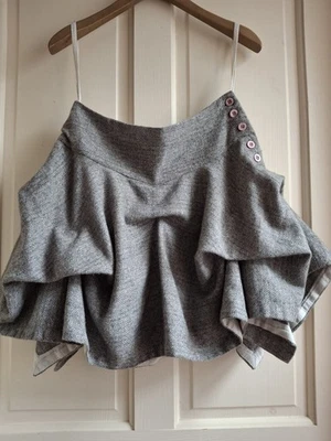 Minifalda All Saints Mila Hitch UK8 10 Paracaídas 2008 Vintage Gris Lana Tweed Foto 1 de 4