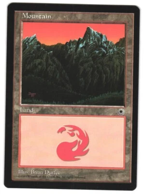 MTG Portal POR Mountain #208 Vintage Brian Durfee Artwork Two Peaks Unplayed - Image 1 of 2