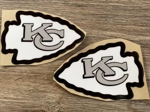 KANSAS CITY CHIEFS CUSTOM Football Full Size Helmet SIDE Decal SET 3M HIGH QUAL - Picture 1 of 1