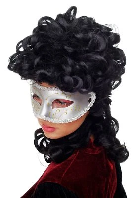 Carnevale Veneziana Maschera Uomoa Mezza Argento Oro Società Ballo IN 65-61 - Immagine 1 di 4