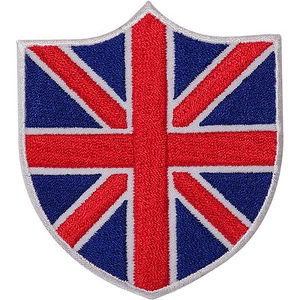 UK Flag Embroidered Iron Sew On Shield Patch Union Jack British Embroidery Badge - Picture 1 of 1