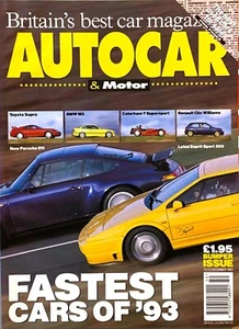 AUTOCAR MAGAZINE 15/22-DEC-93 - Corvette ZR1, Dodge Viper, BMW 325i Convertible - Picture 1 of 7