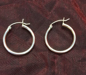 Sterling Silber 3/4 Zoll Creolen - Bild 1 von 4