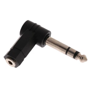 6.35mm / 6.5mm Male to 3.5mm Male 90 Degree Output MIC Headset Audio - Afbeelding 1 van 8