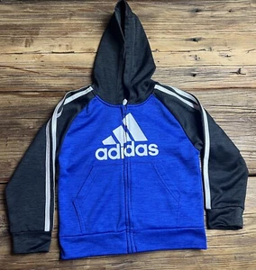 ✔️Adidas Blue And Black Unisex Hoodie sweatshirt size 4T track jacket - Picture 1 of 7