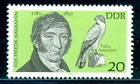 1980 Johann Friedrich Naumann,ornithologist,Lesser kestrel falcon,DDR,2494,MNH