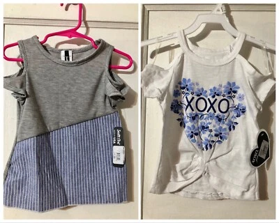 Lote Top Niña Pequeña 2t Insta Girl Xoxo Gris Azul Blanco Verano Foto 1 de 4