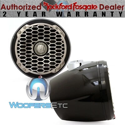 ROCKFORD FOSGATE PM2652W-MB MINI POD BLACK 6.5" MARINE WAKEBOARD TOWER SPEAKERS - Image 1 of 4