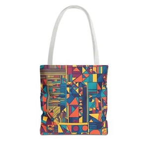 Geometric Tote Bag - Stylish Carryall, Reusable Shopping bag. Modern Tote, Chic - Picture 1 of 24