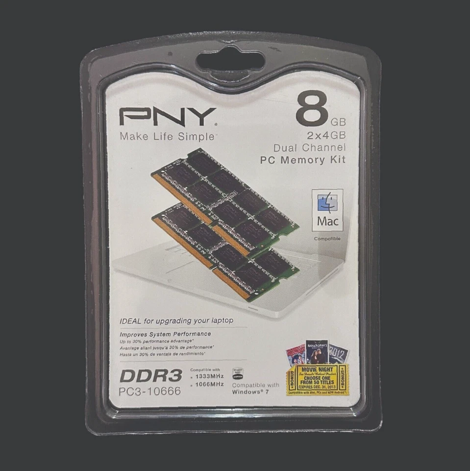 PNY PC3-10666 8 GB SO-DIMM 1333 MHz DDR3 Memory (MN8192KD3-1333) - Image 1 of 1