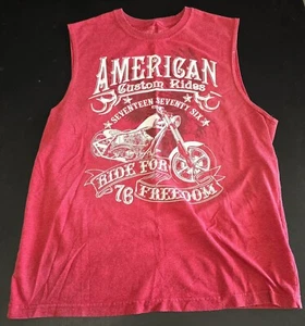 Vintage AMERICAN CUSTOM RIDES Motorcycle  Sleeveless T Shirt M - Picture 1 of 5