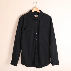 Mens TerraScout Bend Oregon Brand Black Button Down Shirt Medium - Picture 1 of 11
