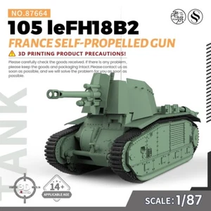 SSMODEL 1/87 HO Scale Military Model Kit France 105 leFH18B2 Self-Propelled Gun - Picture 1 of 4