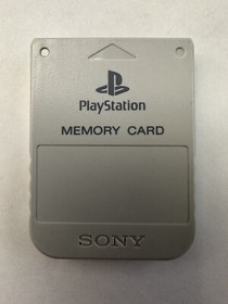 Official Sony PlayStation 1 PS1 Authentic Memory Card Tested PSOne Light Grey