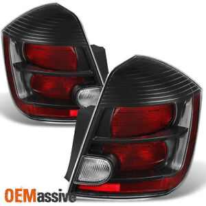 Fits 10-12 Sentra Black Taillights Brake Lamps Left + Right Replacement Pair