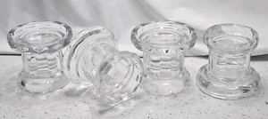 Home Interiors Pedestal Glass Footed Candle Holders, Set Of 4 - Picture 1 of 18