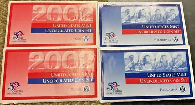 2002 Uncirculated Mint Set * Philadelphia & Denver * 40 Coins *Original Envelope - Image 1 of 4