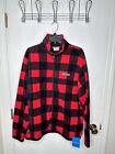 Columbia Mens Steens Mountain Printed Fleece Jacket Red Black Plaid Size L