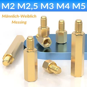 Abstandshalter Distanzbolzen M2 M2,5 M3 M4 M5 Messing einseitiges Außengewinde - Picture 1 of 147