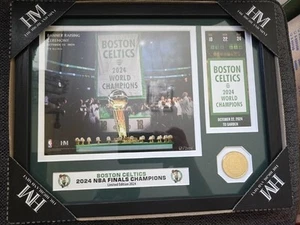 Boston Celtics Highland Mint Raising The Banner 13x16 Framed With Bronze Coin LE - Picture 1 of 2