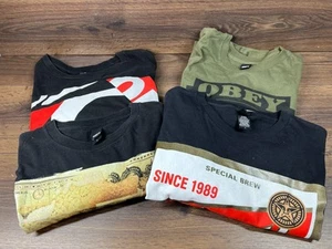 Obey Lot of 4 Graphic T Shirts Men’s Size Large - Picture 1 of 11