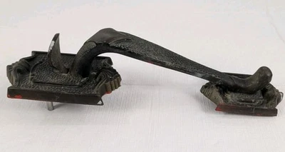 Vintage Ornate Brass Front Door Handle with Thumb Latch 11 inches Non Functional - Image 1 of 4