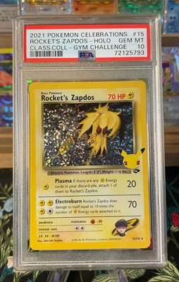 🔥 PSA 10 Rocket's Zapdos 15/132 Celebraciones: Colección Clásica Holo 🔥 Foto 1 de 2