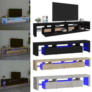TV-Schrank mit LED-Leuchten Lowboard TV Möbel Tisch Board Sideboard Fernsehtisch - Bild 1 von 28