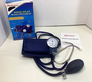 Walgreens Blood Pressure Kit Manual Inflate, Stethoscope, Arm Cuff. NEW in Box - Picture 1 of 4