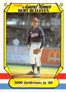 Bert Blyleven 1987 Fleer Award Winners Baseball card #3 Minnesota Twins - Picture 1 of 2