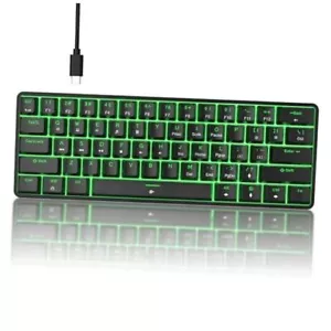 TMKB T61SE 60% Mechanical Gaming Keyboard, Quiet LED Linear Red Switch Black - Picture 1 of 7