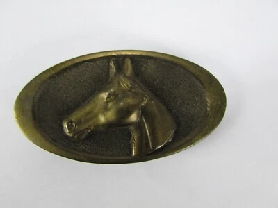Hebilla de cinturón ovalada cabeza de caballo de cobre Adezy Denver 1976 vintage Foto 1 de 3