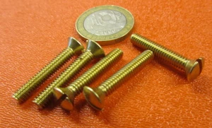 Brass Oval Head Machine Screw Slotted 8-32 x 1.00" Length, 50 pcs - Picture 1 of 12