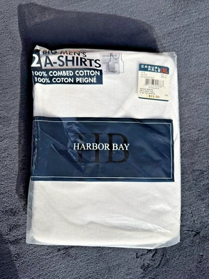 Harbor Bay Tank A-Shirts Big Men's 5XL 62-64 Ribbed Cotton Undershirts 2 Pack - Image 1 of 4