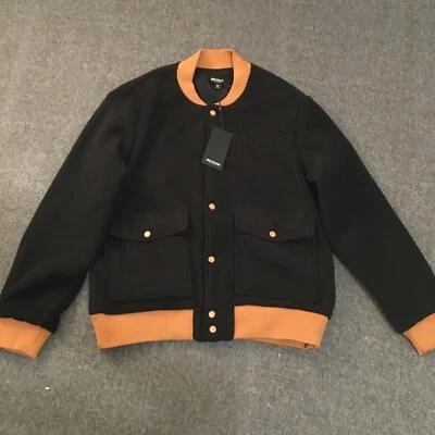 Chaqueta True Religion Para Hombre Grande Negra Polar Bombardero Logotipo Repujado A Presión Nueva Con Etiquetas Foto 1 de 4