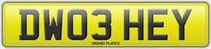 DW NUMBER PLATE INITIALS DW03 HEY HELLO HI REGISTRATION DAVID DEAN DONNA DANIEL - Picture 1 of 3