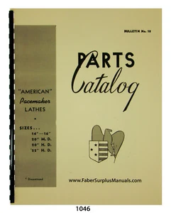 American Tool Works Herzschrittmacher Drehmaschinen 14" bis 22" illustrierte Teile Handbuch #1046 - Bild 1 von 9