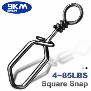 50~200Pcs Stainless Steel Coast Lock Snaps Square Fishing Clips Snap Connector - Picture 1 of 19