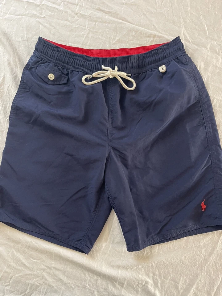 Polo Ralph Lauren Hombre L Azul Pantalones Cortos Bañador Cintura Elástica GHL8 Foto 1 de 4