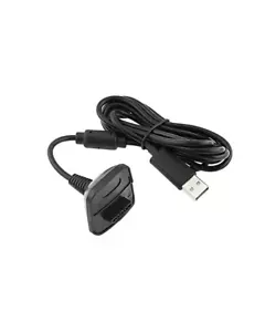 USB Play Charging Cable Charger For Xbox 360 Wireless Game Controller Black New - Picture 1 of 1
