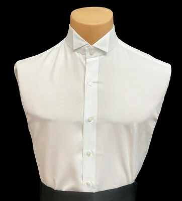 Camisa de esmoquin blanca para hombre cuello ala microfibra lavable envío gratuito Foto 1 de 4