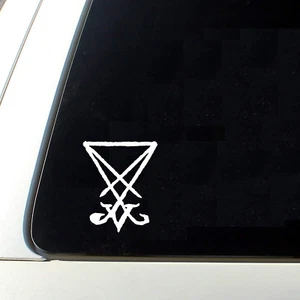 Sigil of Lucifer Die Cut Vinyl Sticker - Occult Baphomet Satanic Pentagram Satan - Picture 1 of 10