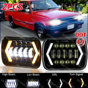 1986-1993 For Mazda B2000 B2200 B2600 Pickup Pair 7x6" Led Headlights Hi-Lo Halo - Picture 1 of 10